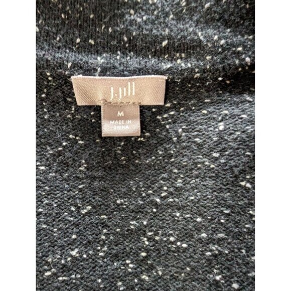 J.Jill Cardigan Black with White specks one button long sleeve Women's size M - Picture 6 of 8